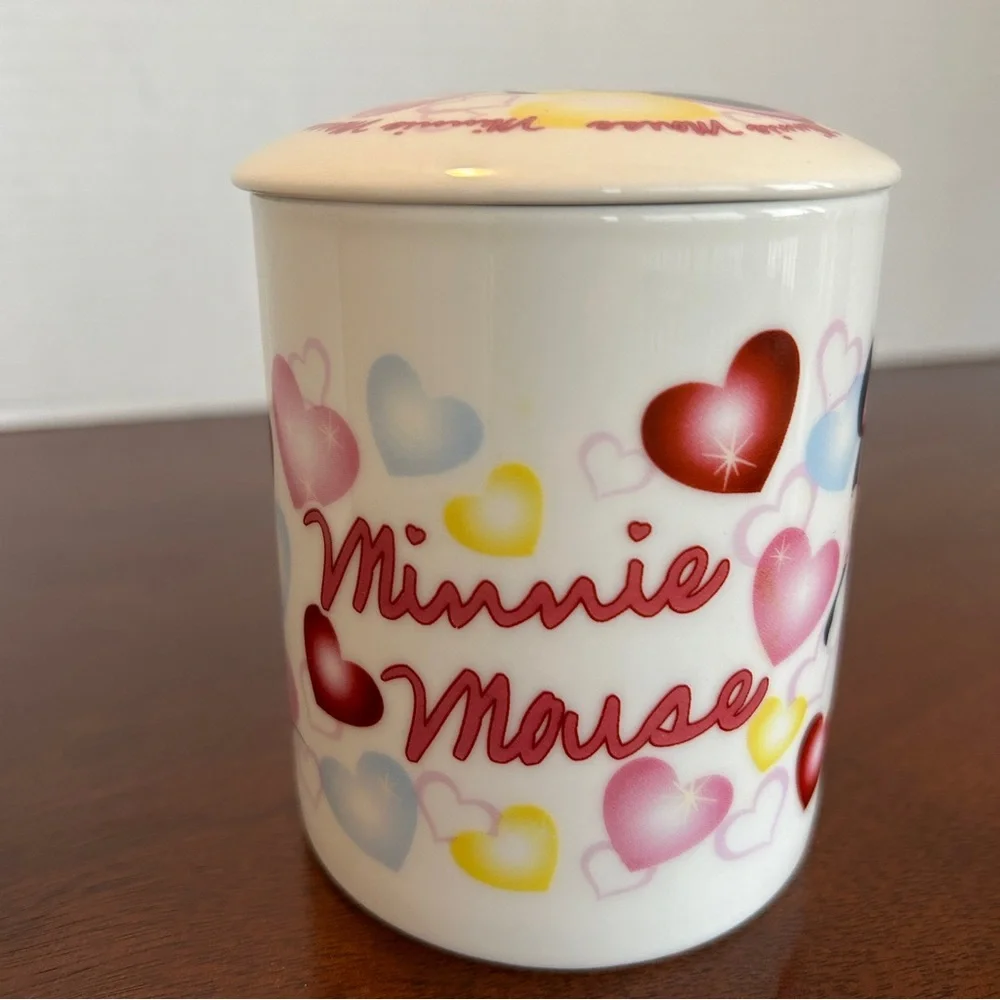 DISNEY MINNIE MOUSE Coffee/Tea Mug with Lid Hearts Colourful - Picture 4 of 9